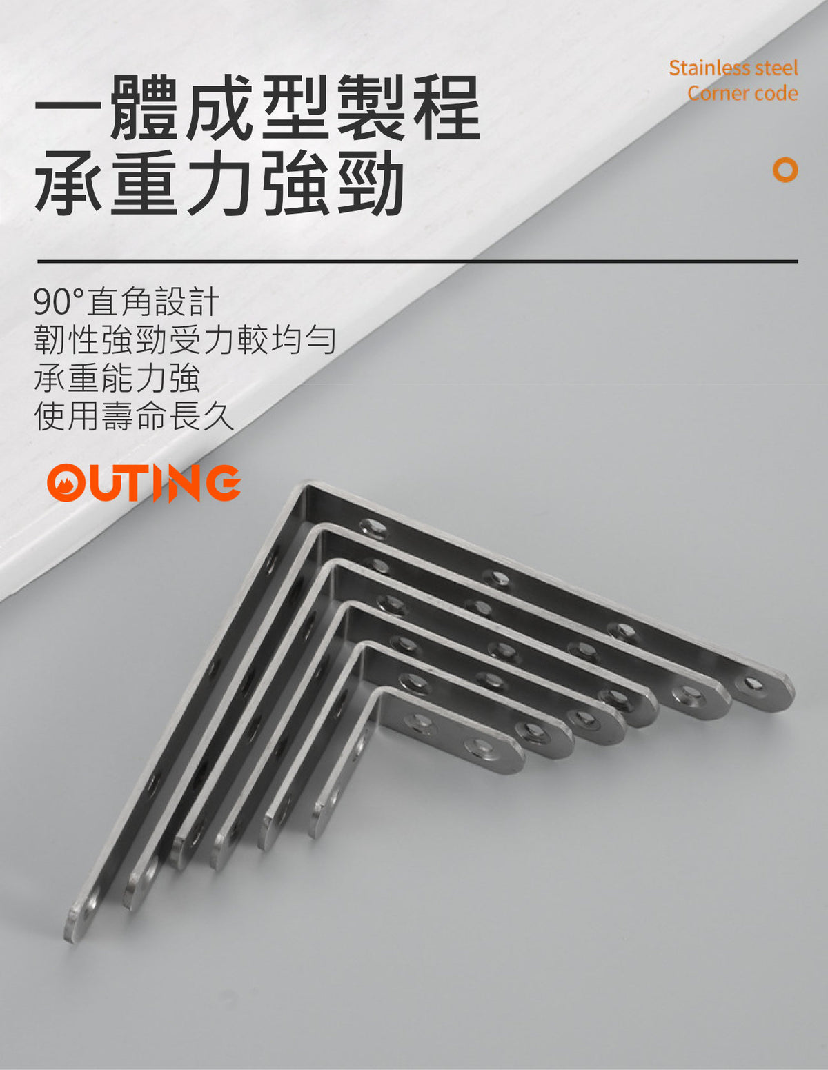 直角不銹鋼固定碼(4件裝)│90度直角吊碼│廚櫃衣櫃組合櫃床角層板托│固定神器│五金配件│維修配件