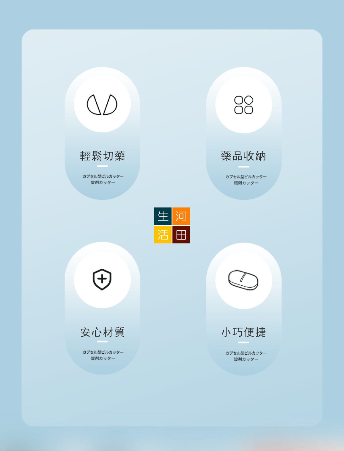 Imakara分藥器切藥盒│藥片一分二│隨身分裝│一週小藥盒│切藥片神器