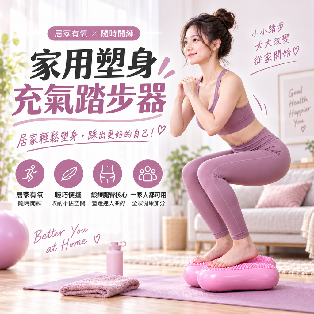 家用塑身充氣踏步器│瘦身踏板│居家美體塑身│便攜健身腳踏器│體能訓練踩踏器