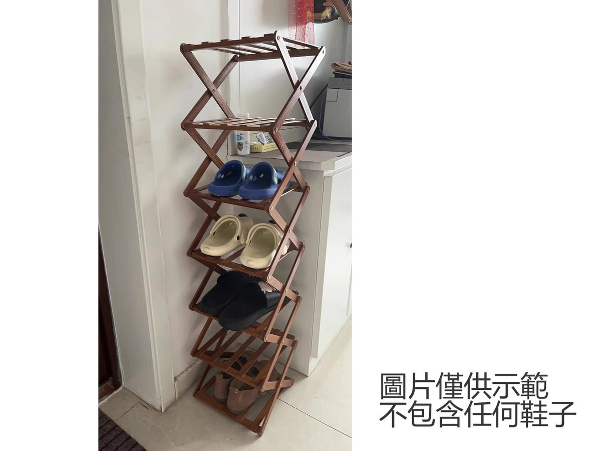 可折疊鞋架(十層款│原色)│省位鞋架│家用多層簡易鞋櫃│省空間神器