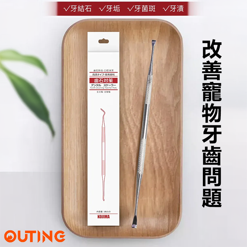 KOJIMA寵物雙頭牙結石清除棒 貓狗口腔護理牙垢刮刀 貓犬去口臭神器 寵物清潔
