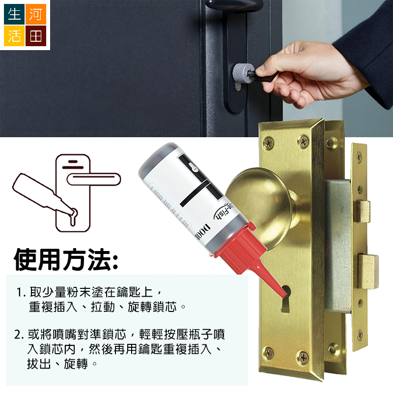 鎖芯潤滑劑 潤滑石墨粉 家用門鎖潤滑 鑰匙孔潤滑 車鎖潤滑