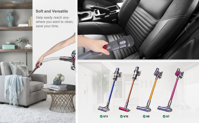 Dyson 副廠 V15 V11 V10 V8 V7延長軟管（20至60英寸）兼容 大部分非電動配件 — 產品詳圖