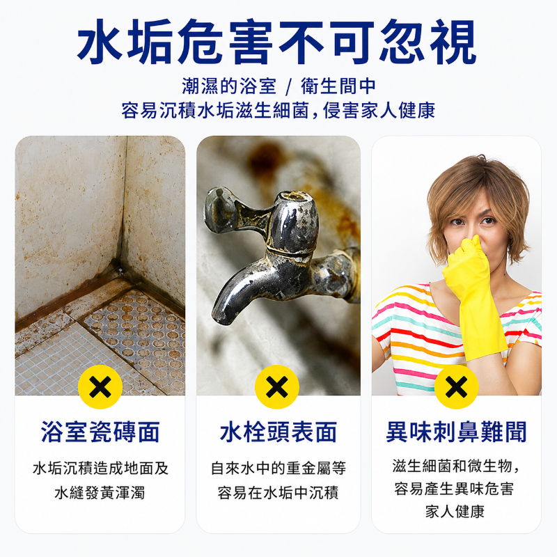 浴室除垢清潔劑(400G)│浴室玻璃水垢清除劑│強力去污清洗噴劑│磁磚去污神器