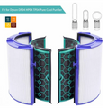 4件裝完整替換空氣過濾網組HEPA含活性碳濾芯適用於Dyson Pure Cool Link TP04 DP04 Hot + Cool Link HP04空氣清新機 (副廠代用產品）