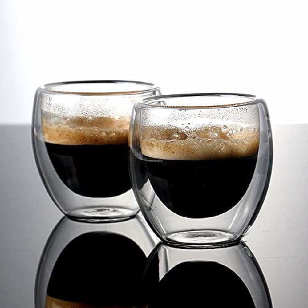 雙層隔熱玻璃杯350ml (1件裝) Espresso Latte咖啡 花茶