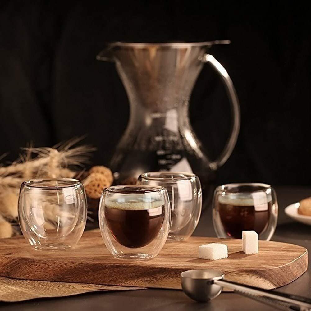 雙層隔熱玻璃杯350ml (1件裝) Espresso Latte咖啡 花茶