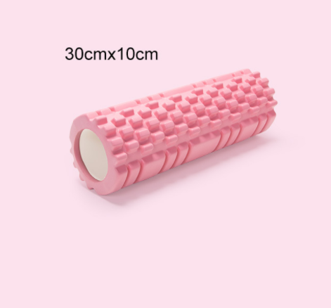 3D滾輪瑜珈柱 空心按摩柱 EVA瑜伽柱 瑜珈滾筒 粉紅色 30cm（3尺寸）