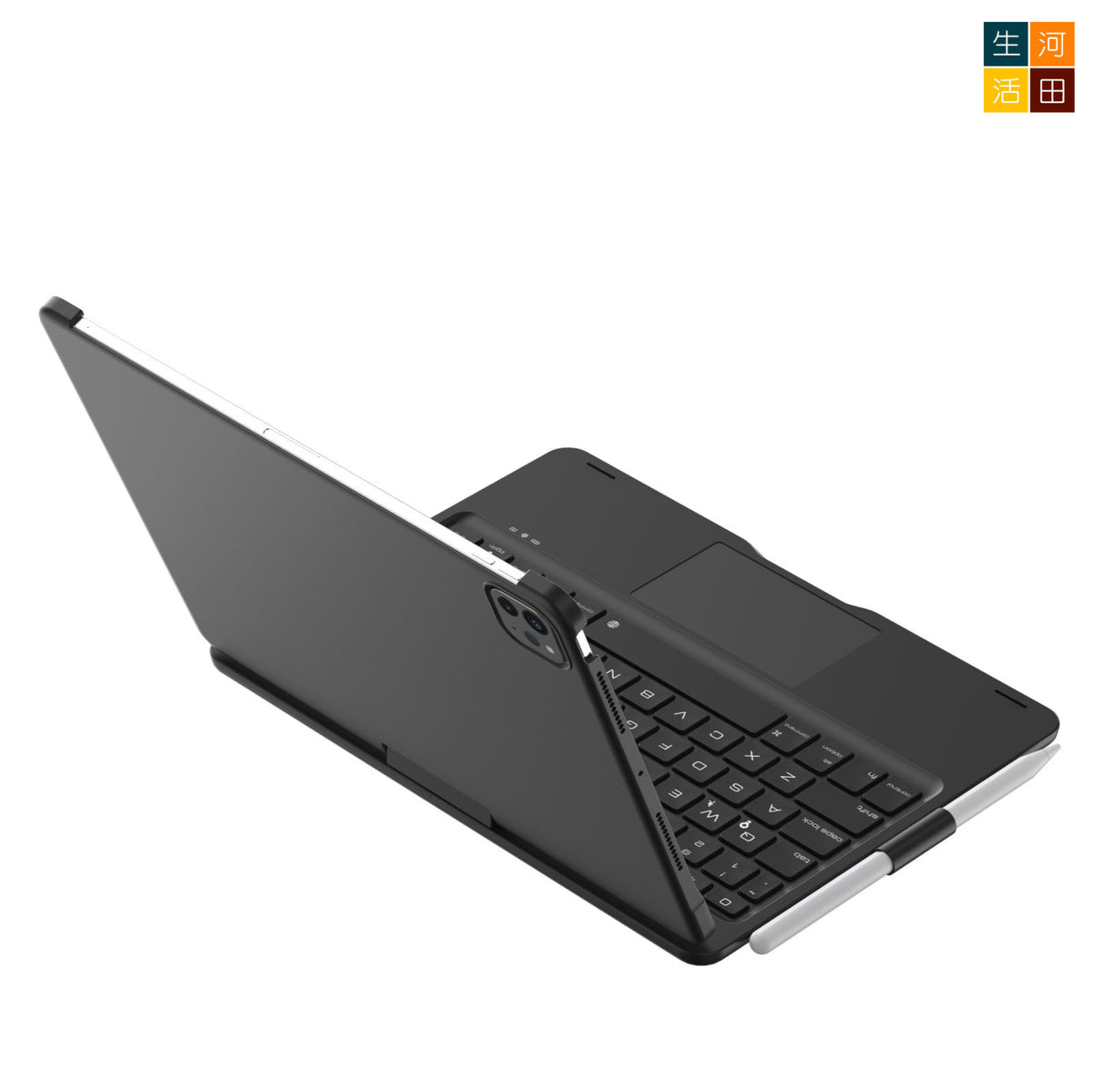 iPad Pro 7/8th 2025 2025 24 11 旋轉鍵盤保護套(黑色) A3357 A3358 A3359 A2836 A2837 A3006觸控板 7色背光 — 產品詳圖