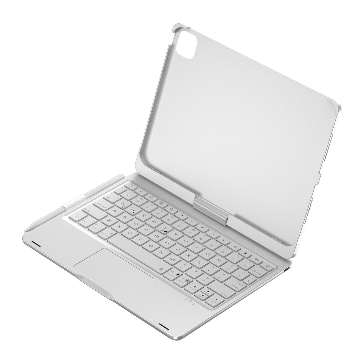 iPad 第11代 A16／iPad Air 第7代 M3 11吋 旋轉鍵盤保護套（銀色）｜觸控板・7色背光 — 產品詳圖