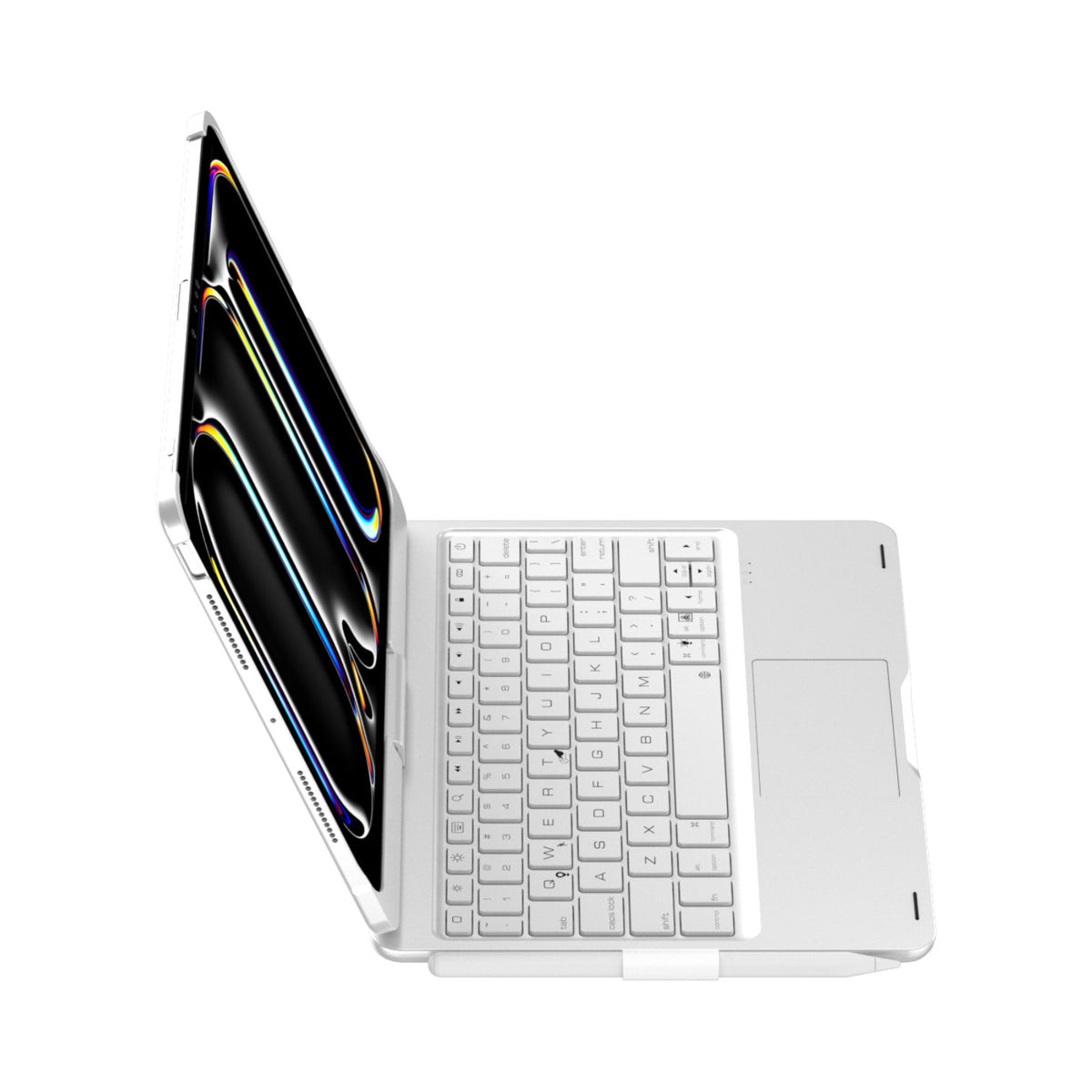 iPad 第11代 A16／iPad Air 第7代 M3 11吋 旋轉鍵盤保護套（銀色）｜觸控板・7色背光 — 產品詳圖