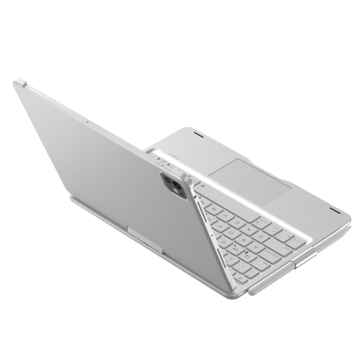 iPad 第11代 A16／iPad Air 第7代 M3 11吋 旋轉鍵盤保護套（銀色）｜觸控板・7色背光 — 產品詳圖