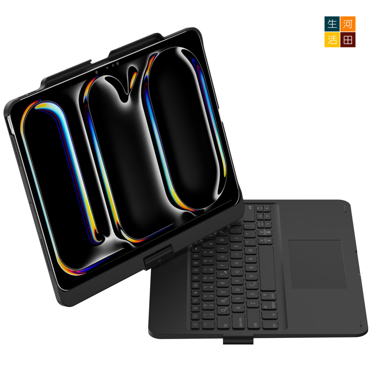 iPad Air/Pro 7&8th 2025 24 13" 旋轉鍵盤保護套(黑色) 觸控板 7色背光 A3268 A2925 A3360 A3269 A2926 A3361無線藍牙 — 產品詳圖