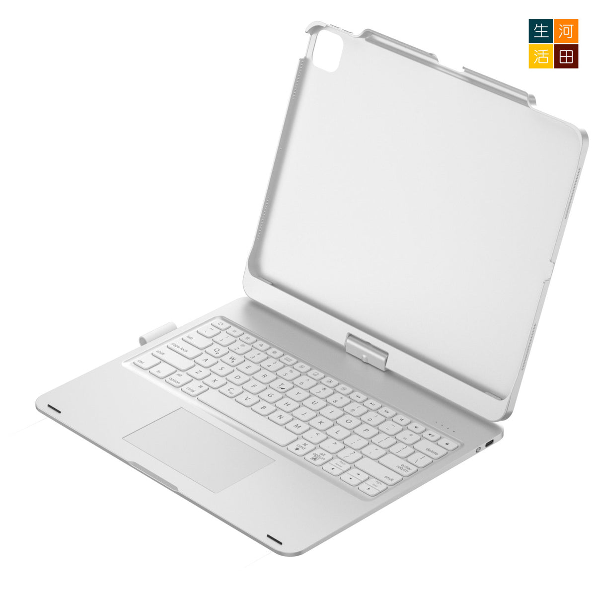 iPad Air/Pro 7&8th 2025 24 13" 旋轉鍵盤保護套(銀色) 觸控板 7色背光 A3268 A2925 A3360 A3269 A2926 A3361無線藍牙 — 產品詳圖