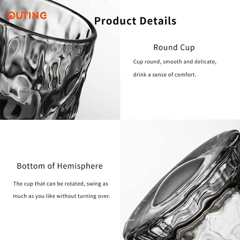 日本威士忌酒杯(150ml 冰面)|水晶線條設計酒杯 |底部球形突起杯子