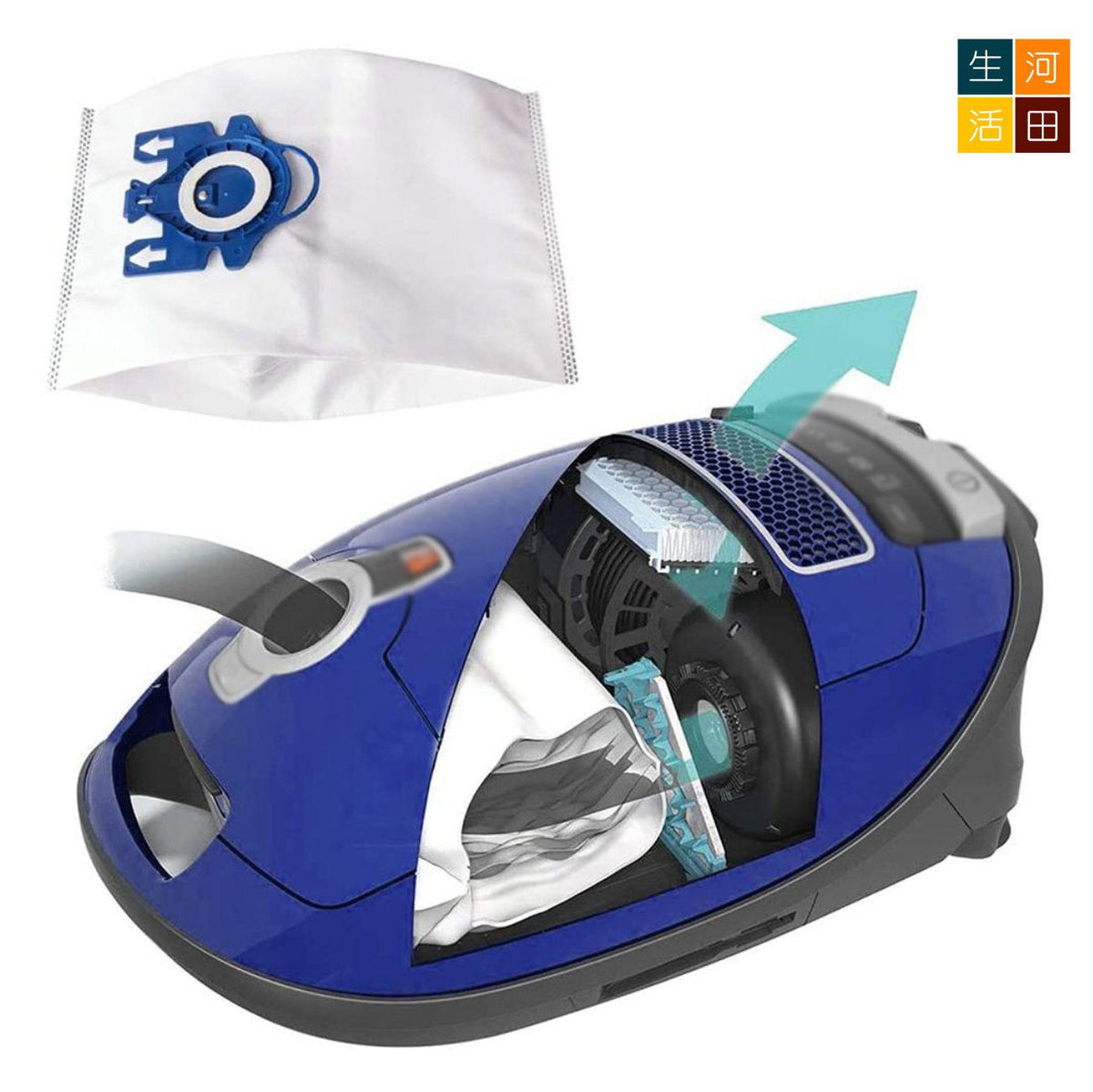 吸塵器集塵袋(藍色)│適用於Miele GN Hyclean3D FJM3.5LC2 S4 等吸塵器集塵袋 (2件裝)