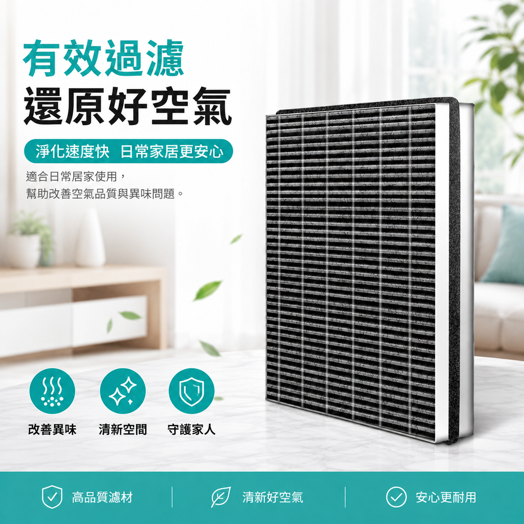 [非原廠代用品]適用於Philips飛利浦空氣清新機AC4076/AC4072/2880/3252過濾網