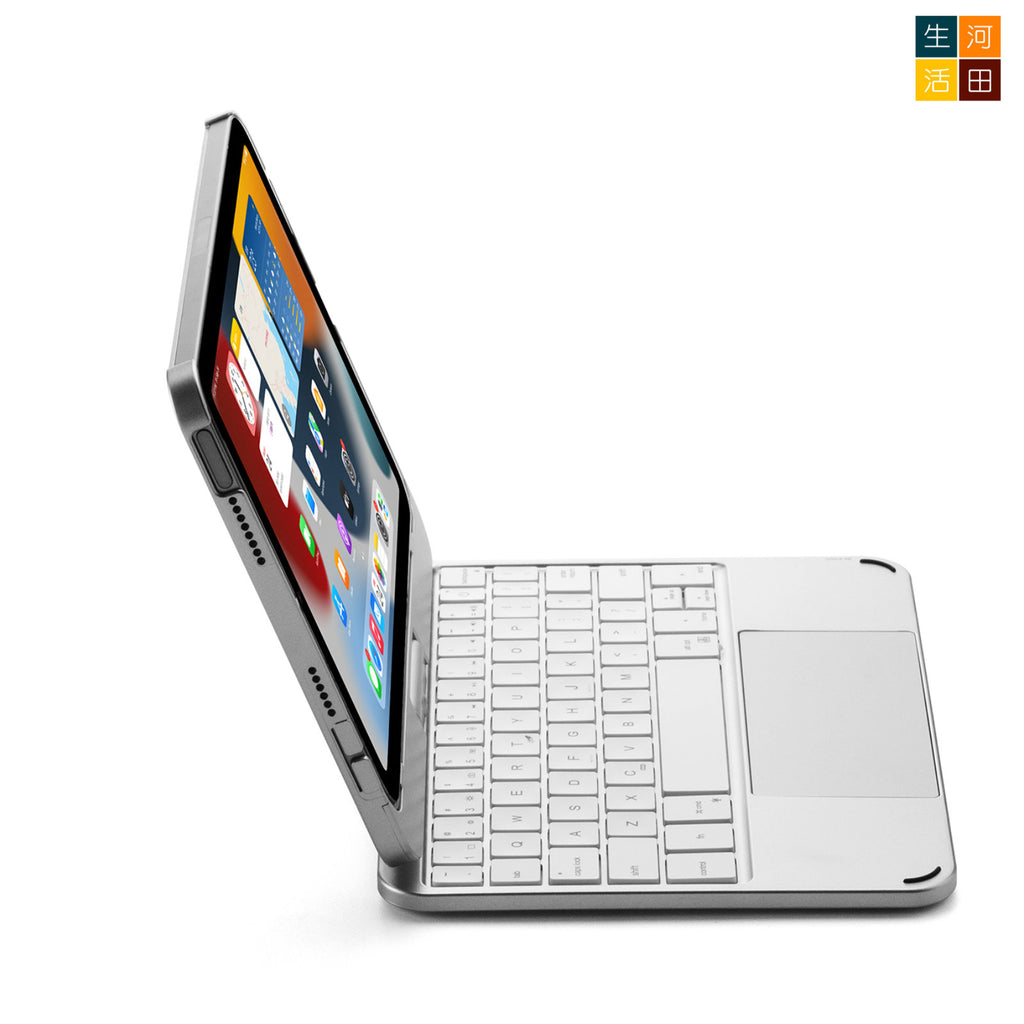iPad mini 6 7th 2021 2024 8.3" 旋轉鍵盤保護套(銀色) 觸控板 7色背光 F83ATSBK A2993 A2995 A2996 A2567 無線藍牙 — 產品詳圖