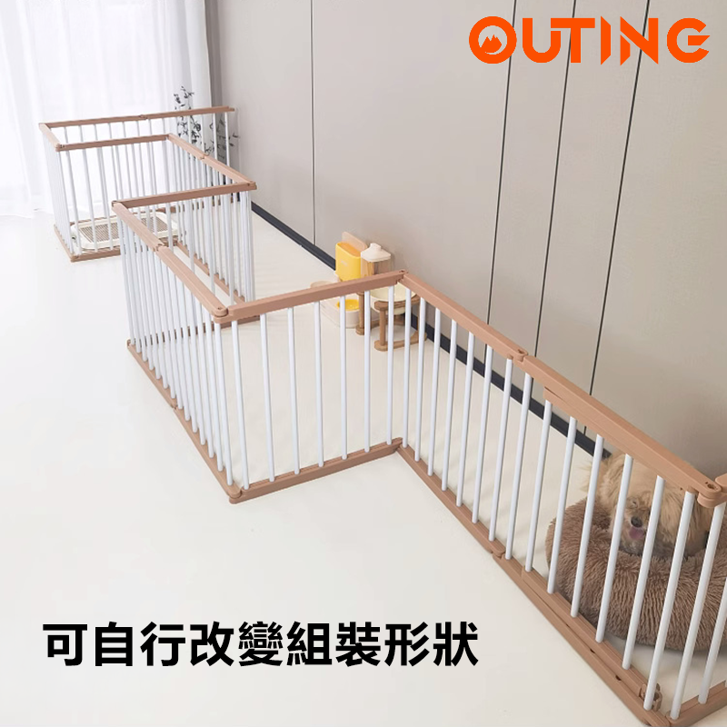 寵物圍欄 小型狗狗防護欄 自由組合防越獄狗圈狗籠 (6件裝 - 93cm x 48cm x 68cm)