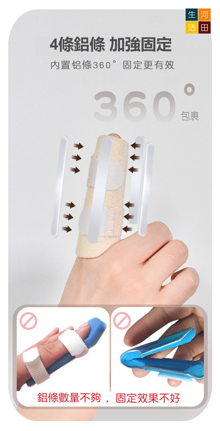 手指夾板腱鞘康復護具(四指款) | 左右通用拇指矯正套| 手指固定保護器