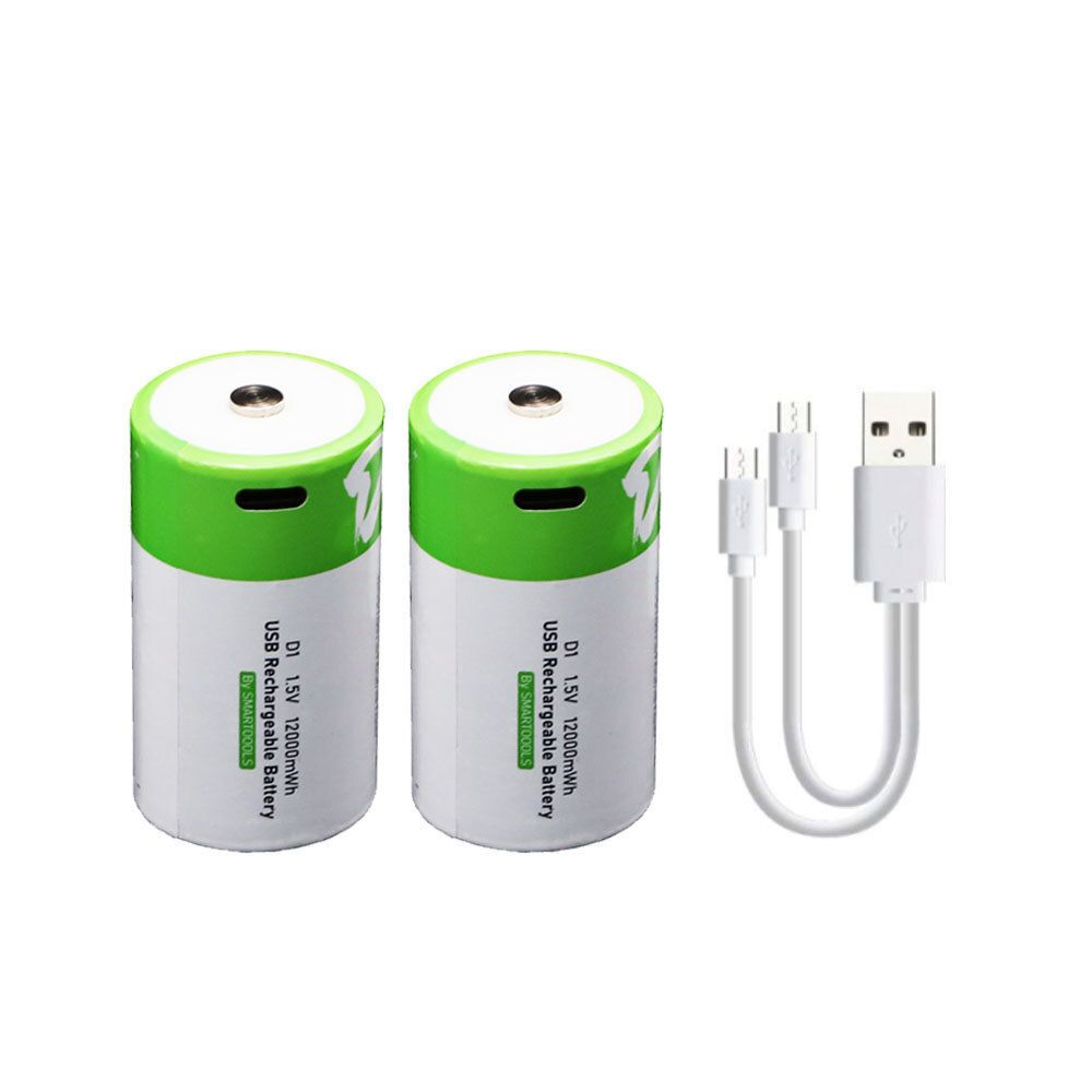 2x Type-C USB 插頭 D型 LR20 充電池 套裝 1.5V Li-ion 12000mWh