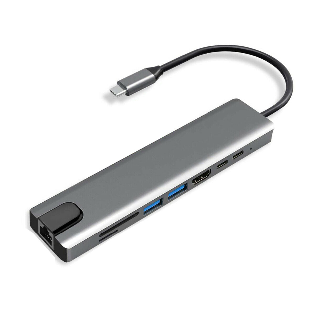 USB type C 8 in1 4K RJ45 HDMI USB 3.0 擴展器 Hub 讀卡器 適用於 Macbook Matepad Surface Pro 6 7 — 產品詳圖