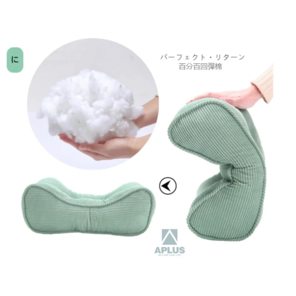 日系燈芯絨面腰椎枕 小枕头 腰垫 綠色 — 產品詳圖