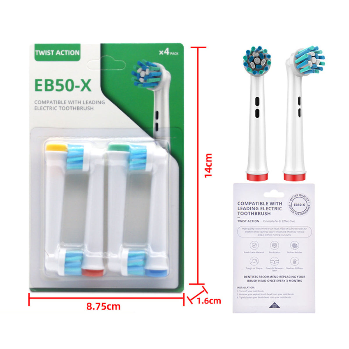 適配Oral-B多角度清潔型刷頭(牙刷刷頭EB50-X│非原廠代用品)