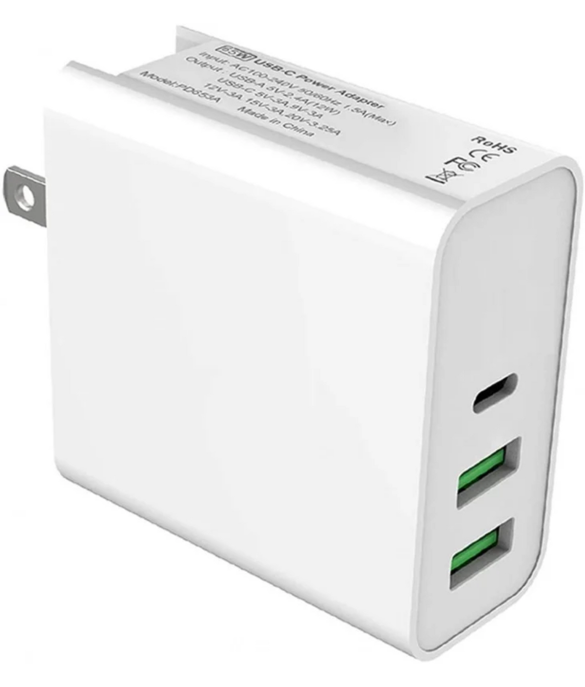 USB Type C 65W PD充電器 可配 Lenovo Macbook iPad Pro Nintendo Switch 充電線充電 II 白色 — 產品詳圖