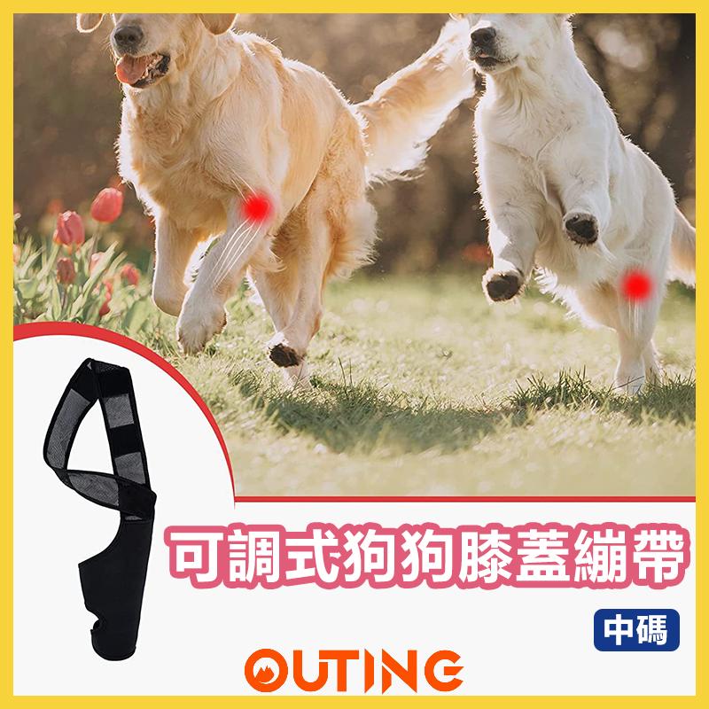 可調式狗狗膝蓋繃帶 寵物腿部支撐支架 關節保護套 包裹腿套恢復套 (中碼)