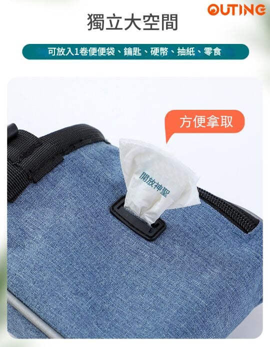 遛狗用腰包(藍色) | 輕便出門 狗狗用品收納拿取方便 戶外散步訓練必備 — 產品詳圖