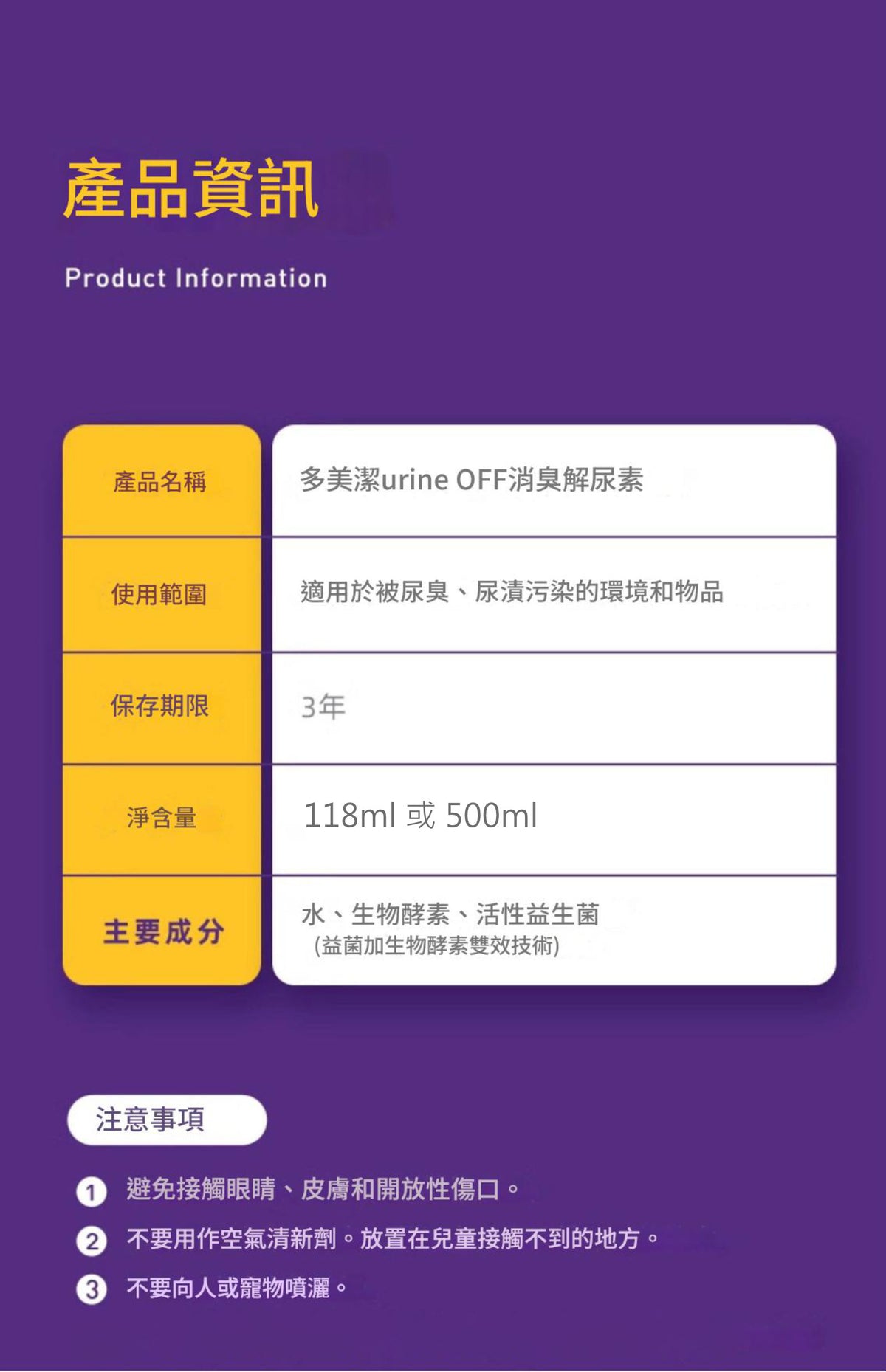 多美潔urineoff解尿素(118ml)【美國製造|平行入口】│寵物除臭劑│生物酵素除味劑│貓尿分解劑│尿液除臭劑│袪臭神器 — 產品詳圖