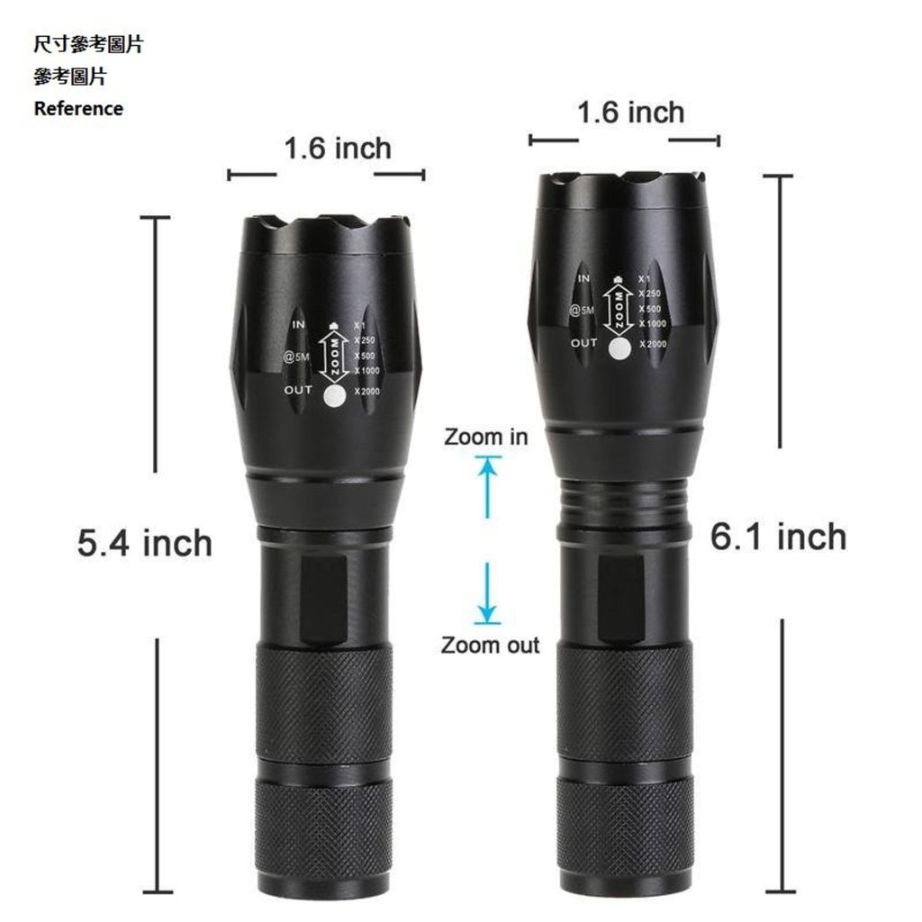 XML-T6 LED 伸縮變焦 5檔 T6 T8 L2 26650 手電筒