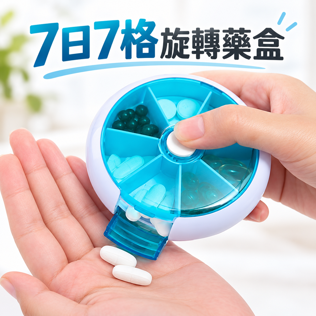 7日7格旋轉藥盒 / 補充健康食品盒